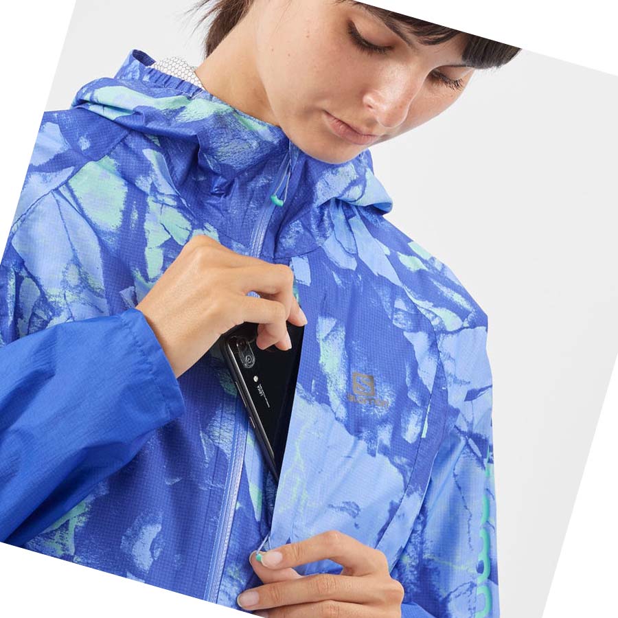 Chaquetas Salomon BONATTI WATERPROOF Mujer Azules | MX 2474WNB